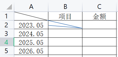 插入多条表格斜线 插入多条表格斜线