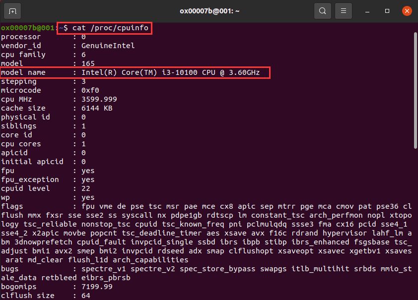 Linux获取CPU信息 Linux获取CPU信息