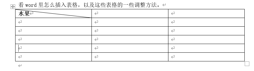 已经插入斜线的表格 已经插入斜线的表格
