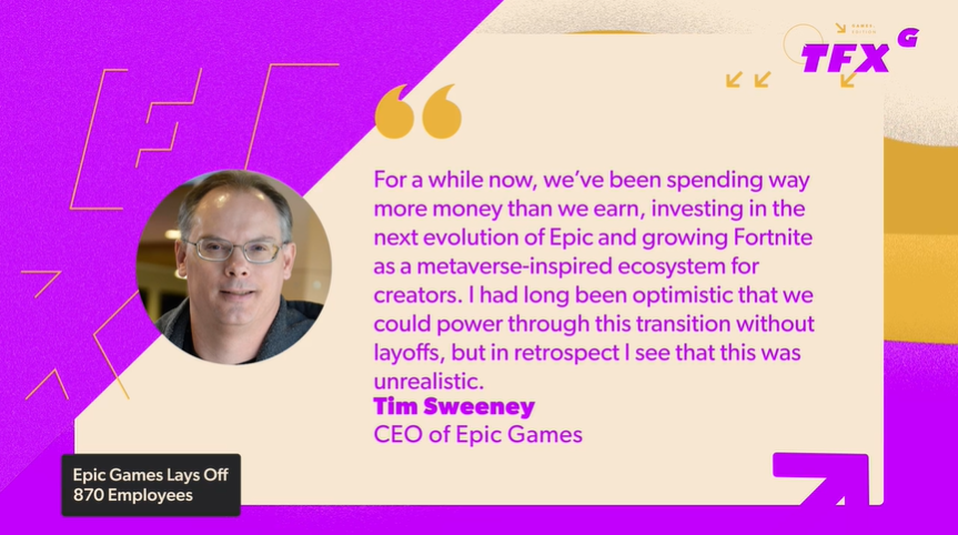 Epic游戏CEO斯威尼给员工的信(部分) Epic游戏CEO斯威尼给员工的信(部分)