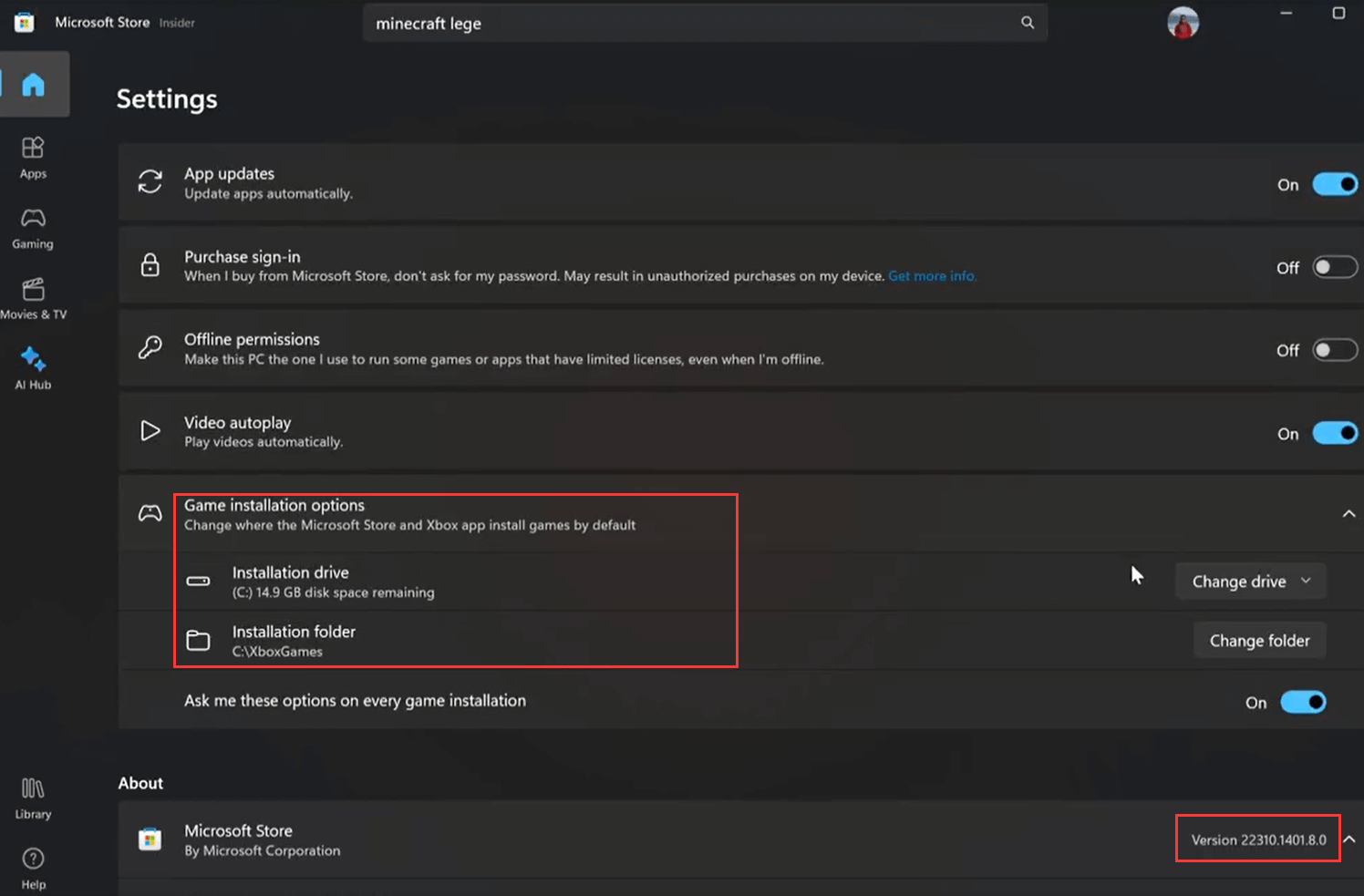 22310版本的微软商店可更改安装位置 22310版本的微软商店可更改安装位置