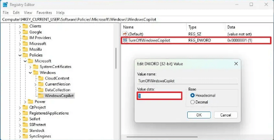 使用注册表禁用copilot.png 使用注册表禁用copilot.png
