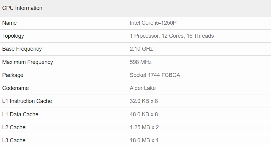 i5-1250P配置 i5-1250P配置
