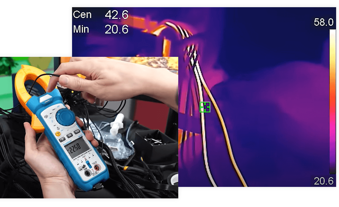 线材的温度与电流情况 线材的温度与电流情况